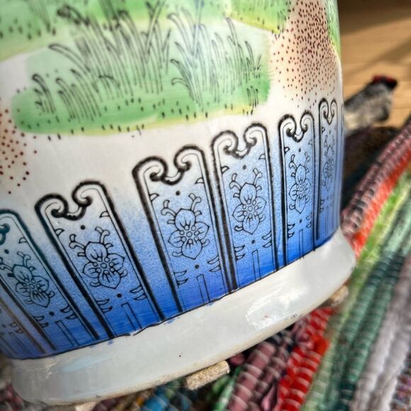 Chinese Lsrge Floral And Birds Beautiful Porcelain 24” Tall 10” Wide Beautiful - Picture 8 of 16